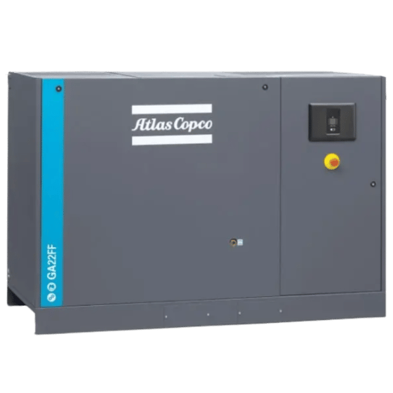 Atlas Copco GA 22 floor mounted rotary screw air compressor with full feature dryer